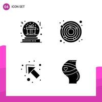 Glyph Icon set Pack of 4 Solid Icons isolated on White Background for responsive Website Design Print and Mobile Applications vector