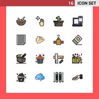 Mobile Interface Flat Color Filled Line Set of 16 Pictograms of homework phone cactus macbook devices Editable Creative Vector Design Elements