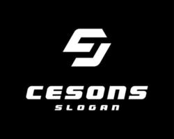 Letter SC CS Monogram Sports Geometric Modern Bold Elegant Simple Vector Logo Design