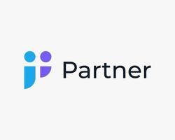 Partner Partnership People Business Cooperation Join Work Job Collaborate Simple Vector Logo Design