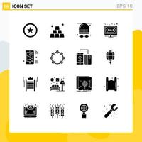 Editable Vector Line Pack of 16 Simple Solid Glyphs of iot sale game online bids Editable Vector Design Elements