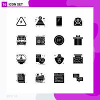16 Creative Icons Modern Signs and Symbols of city islam phone envelope iphone Editable Vector Design Elements