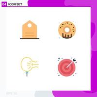 4 Universal Flat Icons Set for Web and Mobile Applications basic relief food air marketing Editable Vector Design Elements