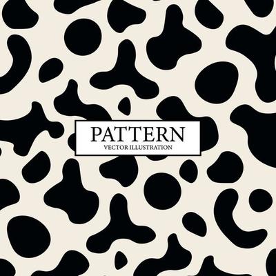 Cow skin pattern, black and white texture - Vector