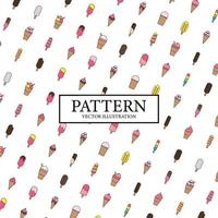 Draft ice cream pattern on white background - Vector