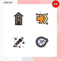 Universal Icon Symbols Group of 4 Modern Filledline Flat Colors of buildings color sampler shops fast forward liquidator Editable Vector Design Elements