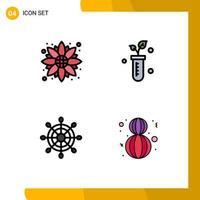 User Interface Pack of 4 Basic Filledline Flat Colors of autumn marine thanksgiving lab eight march Editable Vector Design Elements