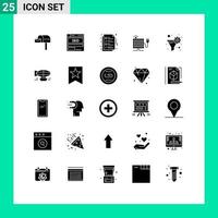 25 iconos creativos signos y símbolos modernos de energía solar archivo de página seo elementos de diseño vectorial editables vector