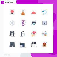 16 Universal Flat Color Signs Symbols of up left sticks refresh servise Editable Pack of Creative Vector Design Elements