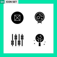 Pack of 4 Solid Style Icon Set Glyph Symbols for print Creative Signs Isolated on White Background 4 Icon Set vector