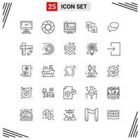 25 Icons Line Style Grid Based Creative Outline Symbols for Website Design Simple Line Icon Signs Isolated on White Background 25 Icon Set vector