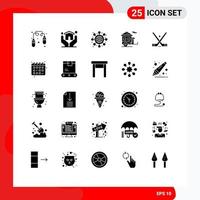 Universal Icon Symbols Group of 25 Modern Solid Glyphs of ice emblem networking transport tourism Editable Vector Design Elements