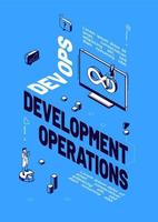 cartel vectorial de devops, operaciones de desarrollo vector