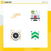 4 Flat Icon concept for Websites Mobile and Apps alms star computer badge arrows Editable Vector Design Elements