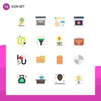Modern Set of 16 Flat Colors and symbols such as error web email page feedback Editable Pack of Creative Vector Design Elements