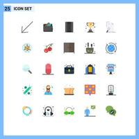 Mobile Interface Flat Color Set of 25 Pictograms of analysis school money online pitch Editable Vector Design Elements