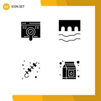 Mobile Interface Solid Glyph Set of Pictograms of web barbecue pack historic brochette Editable Vector Design Elements