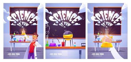 Science lab posters for study and experiments vector