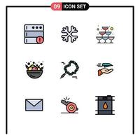 9 Creative Icons Modern Signs and Symbols of hand pray sparkling bead summer Editable Vector Design Elements