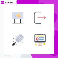 4 User Interface Flat Icon Pack of modern Signs and Symbols of biochemistry rocket formula multimedia tennis Editable Vector Design Elements