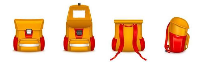 Kids school bag, backpack or rucksack with webbing vector