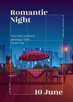 Vector flyer of romantic night in cafe