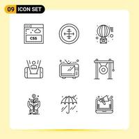 9 Creative Icons Modern Signs and Symbols of television technology email man mobile Editable Vector Design Elements