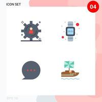 User Interface Pack of 4 Basic Flat Icons of big data development comment digital hand watch british Editable Vector Design Elements