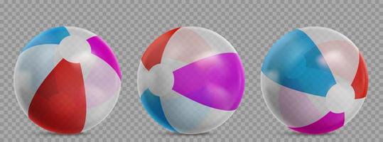 Transparent inflatable beach balls for swim pool vector