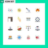 16 Universal Flat Color Signs Symbols of furniture lab jack study cells Editable Pack of Creative Vector Design Elements