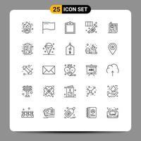 25 Creative Icons Modern Signs and Symbols of scanner printer clipboard trumpet instrument Editable Vector Design Elements