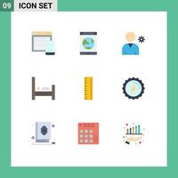 Universal Icon Symbols Group of 9 Modern Flat Colors of design sleep smartphone people bed Editable Vector Design Elements