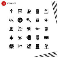 25 Thematic Vector Solid Glyphs and Editable Symbols of success motivation bag board clipboard Editable Vector Design Elements