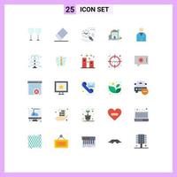 Flat Color Pack of 25 Universal Symbols of interface avatar history office apartment Editable Vector Design Elements