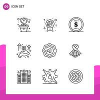 Outline Icon set Pack of 9 Line Icons isolated on White Background for responsive Website Design Print and Mobile Applications vector