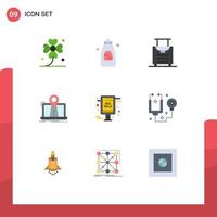 Pictogram Set of 9 Simple Flat Colors of big sale gps soap system navigation Editable Vector Design Elements