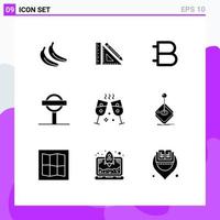 9 Universal Solid Glyphs Set for Web and Mobile Applications signs sign clip road cryptocurrency Editable Vector Design Elements