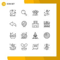 16 User Interface Outline Pack of modern Signs and Symbols of bacteria arrow color sort filter Editable Vector Design Elements