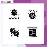 Modern Set of Solid Glyphs and symbols such as authority responsibility answer work management financial solution Editable Vector Design Elements