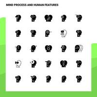 25 Mind Process And Human Features Icon set Solid Glyph Icon Vector Illustration Template For Web and Mobile Ideas for business company