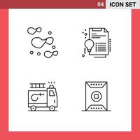 4 Thematic Vector Filledline Flat Colors and Editable Symbols of chips car certificate solution field Editable Vector Design Elements