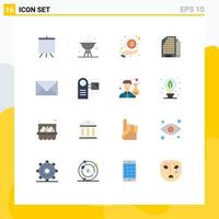 16 Creative Icons Modern Signs and Symbols of email contact message communication building Editable Pack of Creative Vector Design Elements