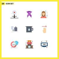 9 Universal Flat Colors Set for Web and Mobile Applications preparation kitchen solidarity chopper leisure Editable Vector Design Elements