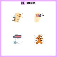 Group of 4 Modern Flat Icons Set for business mixer path process manual Editable Vector Design Elements
