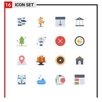 Universal Icon Symbols Group of 16 Modern Flat Colors of savings bank sign page interface Editable Pack of Creative Vector Design Elements