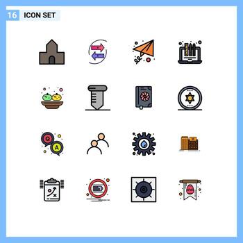 16 User Interface Flat Color Filled Line Pack of modern Signs and Symbols of pencil drawing money device send Editable Creative Vector Design Elements