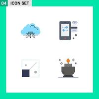 4 Creative Icons Modern Signs and Symbols of cloud wifi hosting credit resize Editable Vector Design Elements
