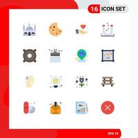 Group of 16 Flat Colors Signs and Symbols for devices magnetic donation magnet attract Editable Pack of Creative Vector Design Elements