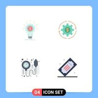 Universal Icon Symbols Group of 4 Modern Flat Icons of finance making money capital profit Editable Vector Design Elements