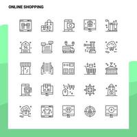 conjunto de iconos de línea de compras en línea conjunto de 25 iconos diseño de estilo minimalista vectorial conjunto de iconos negros paquete de pictogramas lineales vector